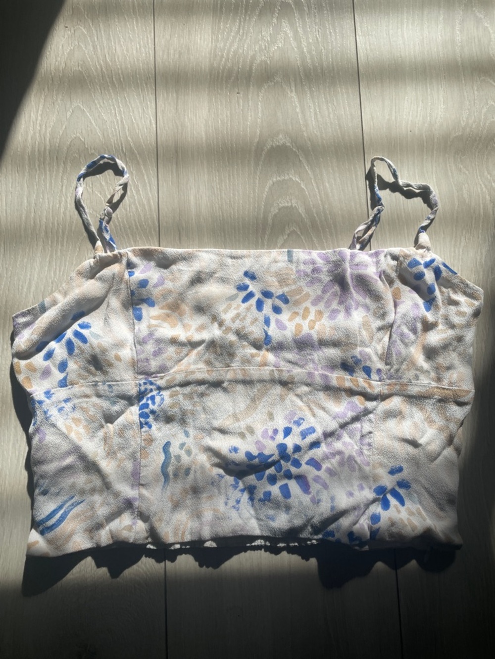 Wilfred Cream Floral Spaghetti Strap Camisole with Blue and Lavender Print